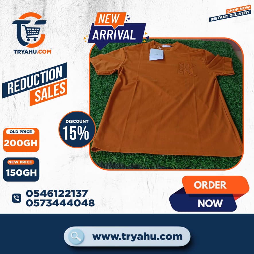 Heavy 100% Cotton T-Shirts for Men | Comfortable & Stylish | Tryahu Ghana